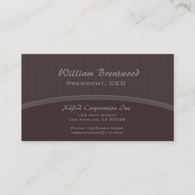 elegant brown curve business card (Front)