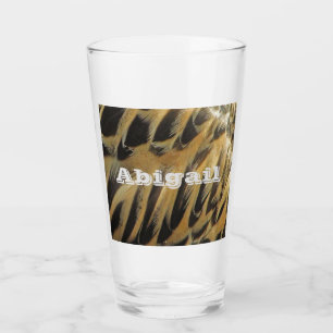 Elegant Brown Duck Feather Pattern Photo Nature Glass