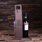 Elegant Brown Faux Leather Wine Bottle Holder
