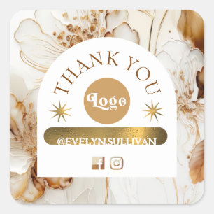 Elegant brown flowers sticker