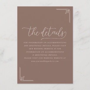 Elegant Brown Geometric Calligraphy Enclosure Card