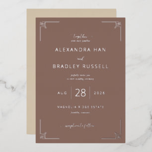 Elegant Brown Geometric Wedding Invitation