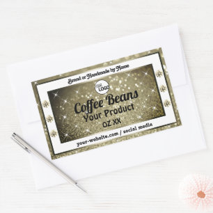 Elegant Brown Glitter Product Labels Diamonds Logo