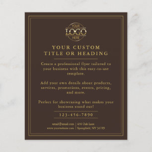 Elegant Brown & Gold Business Logo Promotional Flyer