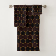 Elegant Brown Gold Honeycomb Hexagon Pattern Manly