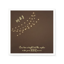 Elegant Brown & Gold String Lights Funny Wedding 