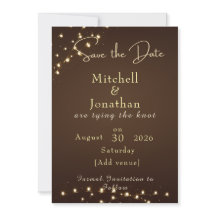 Elegant Brown & Gold String Lights wedding