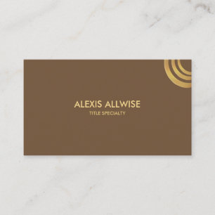Elegant Brown & Golden Brown Metallic Look Design Business Card