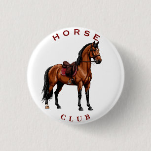Elegant Brown Horse 3 Cm Round Badge