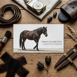 Elegant Brown Horse Equine Photographer Business Card