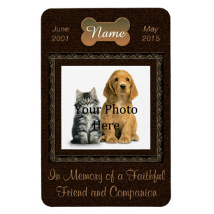 Elegant Brown In Memory of Cat or Dog Magnet