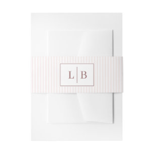 Elegant Brown Initials Invitation Belly Band