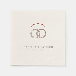 Elegant Brown Interlocking Rings Napkin