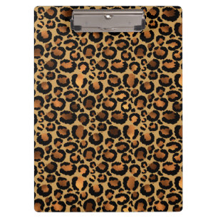Elegant Brown Leopard Spots Wild Animal Glam Clipboard