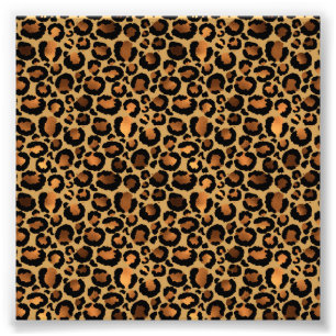 Elegant Brown Leopard Spots Wild Animal Glam Photo Print