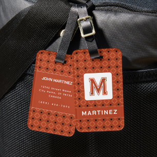 Elegant Brown Luggage Tag for Man