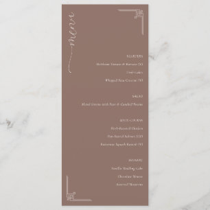 Elegant Brown Minimalist Wedding Menu