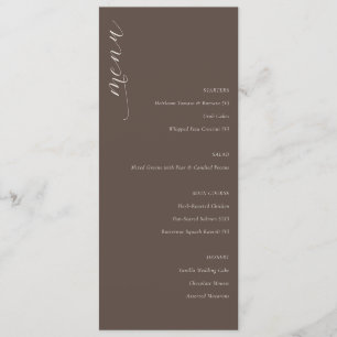 Elegant Brown Minimalist Wedding Menu