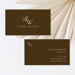 Elegant Brown Monogram Business Card