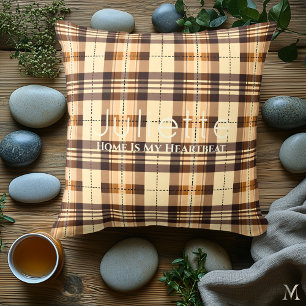 Elegant Brown Plaid   Custom Rustic Home Accent Cushion