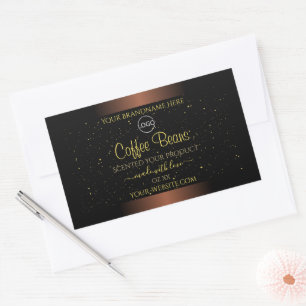 Elegant Brown Product Label Gold Soft Glitter Logo
