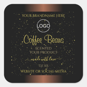 Elegant Brown Product Label Gold Soft Glitter Logo