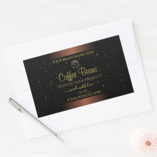 Elegant Brown Product Label Gold Soft Glitter Rose