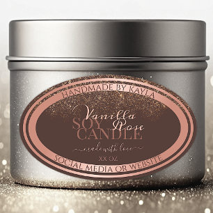 Elegant Brown Product Packaging Labels Rose Gold