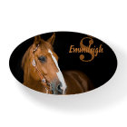 Elegant Brown Quarter Horse Black Monogram Name