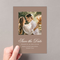 Elegant Brown Romantic Photo Wedding Save the Date