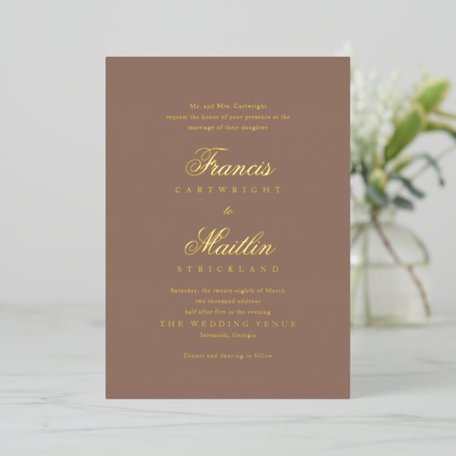 Elegant Brown Romantic Wedding (Standing Front)