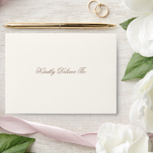 Elegant Brown Romantic Wedding Envelope