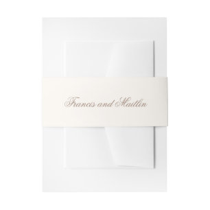 Elegant Brown Romantic Wedding Invitation Belly Band