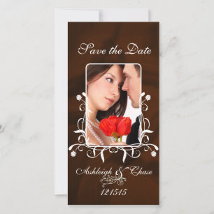 Elegant Brown Satin Save the DateYour Photo Save The Date
