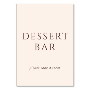 Elegant Brown Script Dessert Bar Table Number