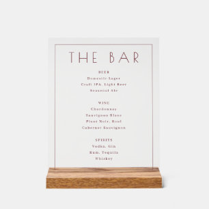 Elegant Brown Serif Bar Menu Sign
