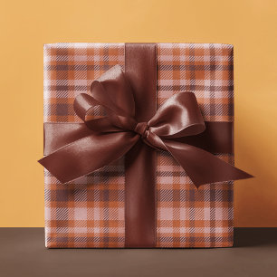 Elegant Brown Tartan Plaid Personalised Wrapping Paper