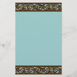 Elegant Brown & Teal Stationary Stationery