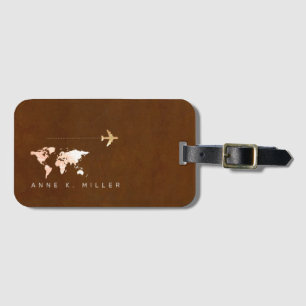 elegant brown travel baggage identifier luggage tag