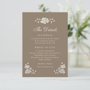 Elegant Brown Vintage Floral Details Enclosure Card