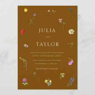 Elegant Brown Wedding Invitation