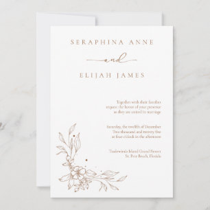 Elegant Brown Wedding Invitation