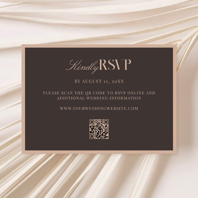 Elegant Brown Wedding RSVP Card (Creator Uploaded)