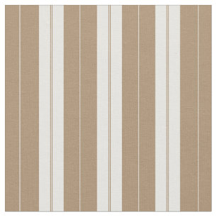 Elegant Brown White French Ticking Stripe Fabric