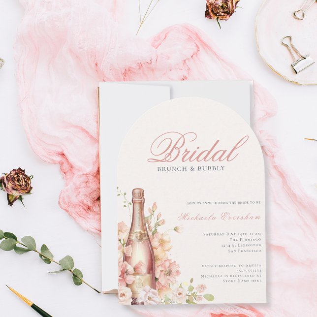 Elegant  Brunch and Bubbly Bridal Shower Invitation (Creator Uploaded)
