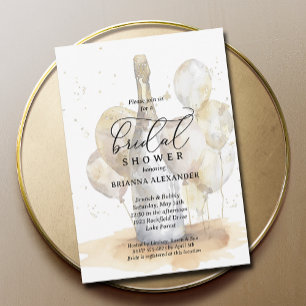 Elegant Brunch and Bubbly Bridal Shower Invitation