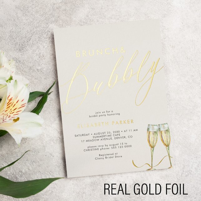 Elegant brunch and bubbly champagne ivory gold (Creator Uploaded)