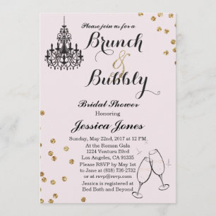 Elegant Brunch & Bubbly Bridal Shower Invitation