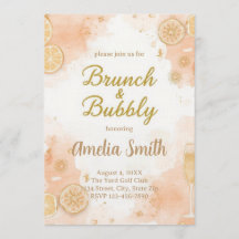 Elegant Brunch & Bubbly Invitation – Peach