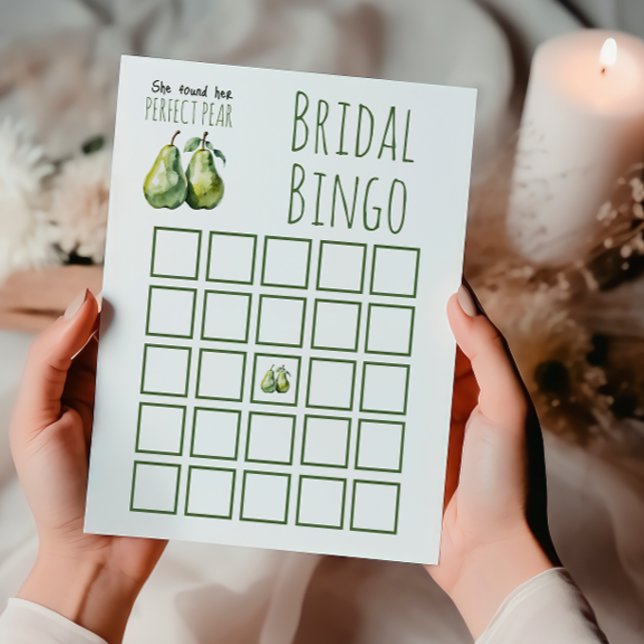 Elegant Brunch Perfect Pear Bridal Shower Bingo (Creator Uploaded)